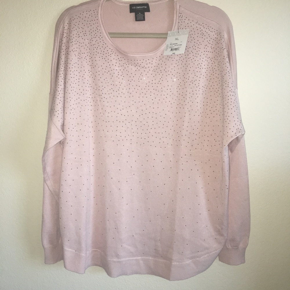 NWT! Liz Claiborne Career Rose Colored Sweater